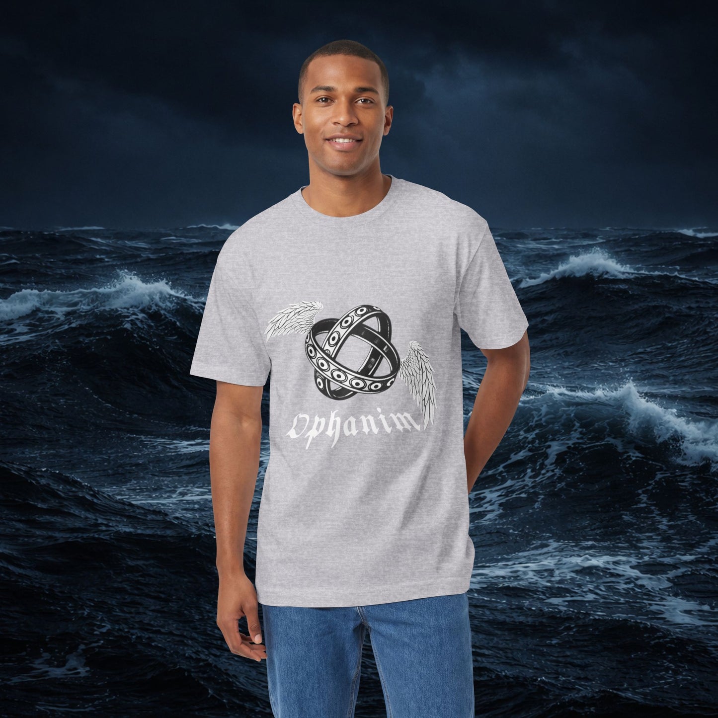 Graphic Tee — Gothic Winged Ring & Fallen Sword Design