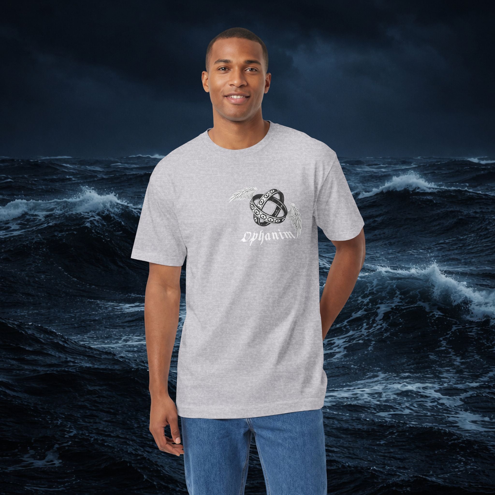 Graphic Tee — Gothic Winged Ring & Fallen Sword Design
