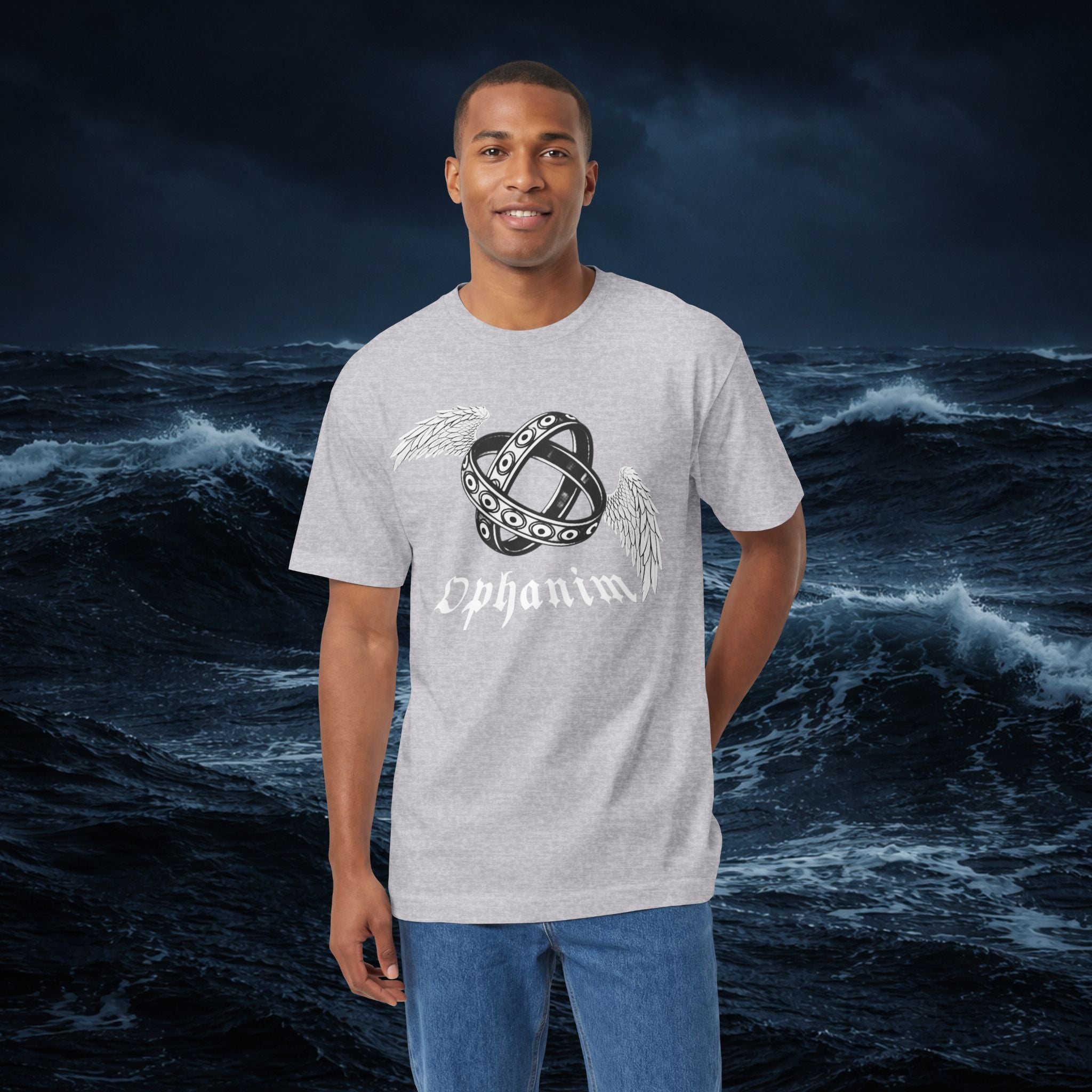 Graphic Tee — Gothic Winged Ring & Fallen Sword Design