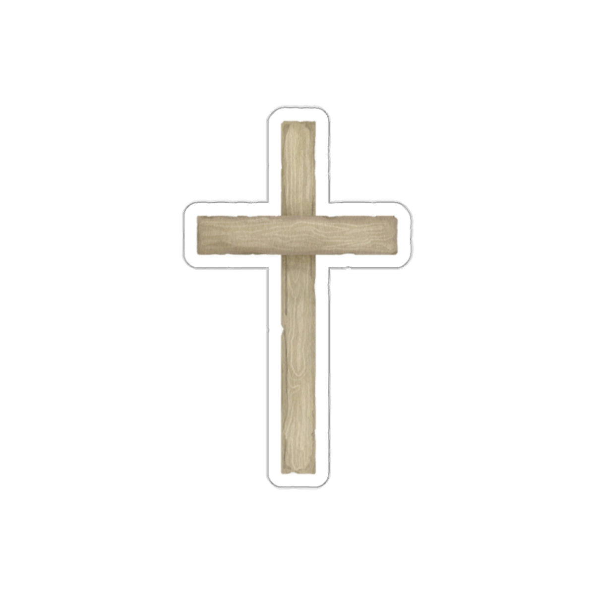 Wood Cross Sticker