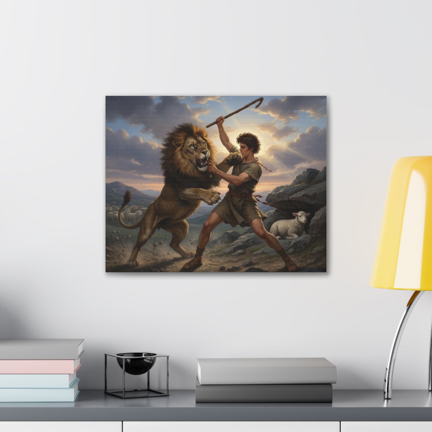 David vs Lion Canvas