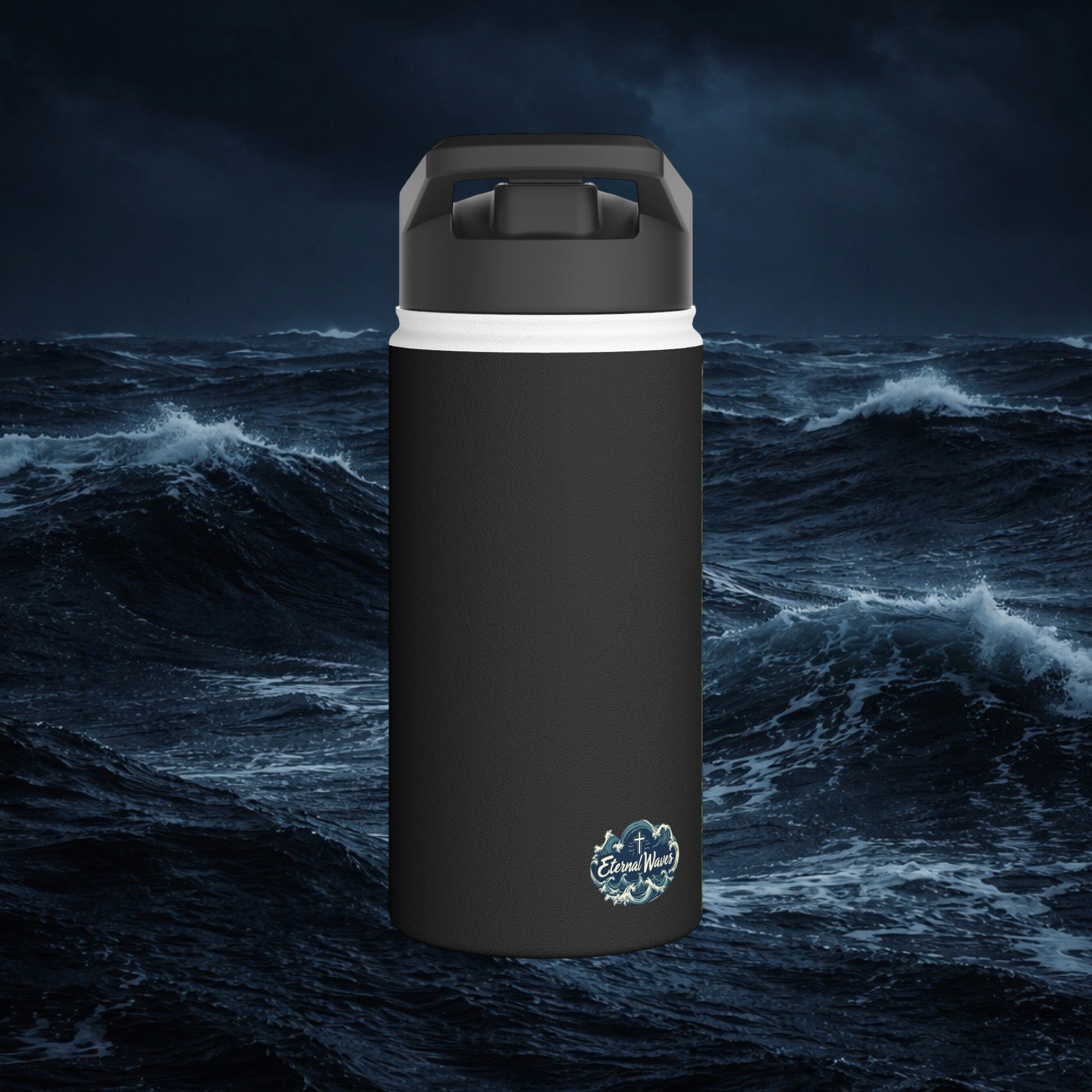 Eternal Waves Crucifix Water Bottle